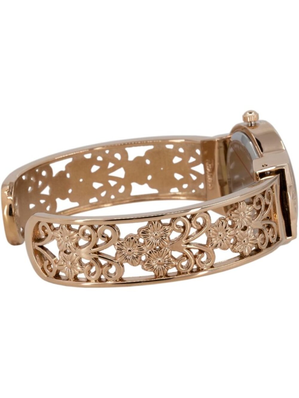 Women's Rose-Gold Japanese Quart 28mm Case Elegantly Designed Cuff Bangle Watch - Picture 5 of 5
